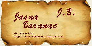 Jasna Baranac vizit kartica